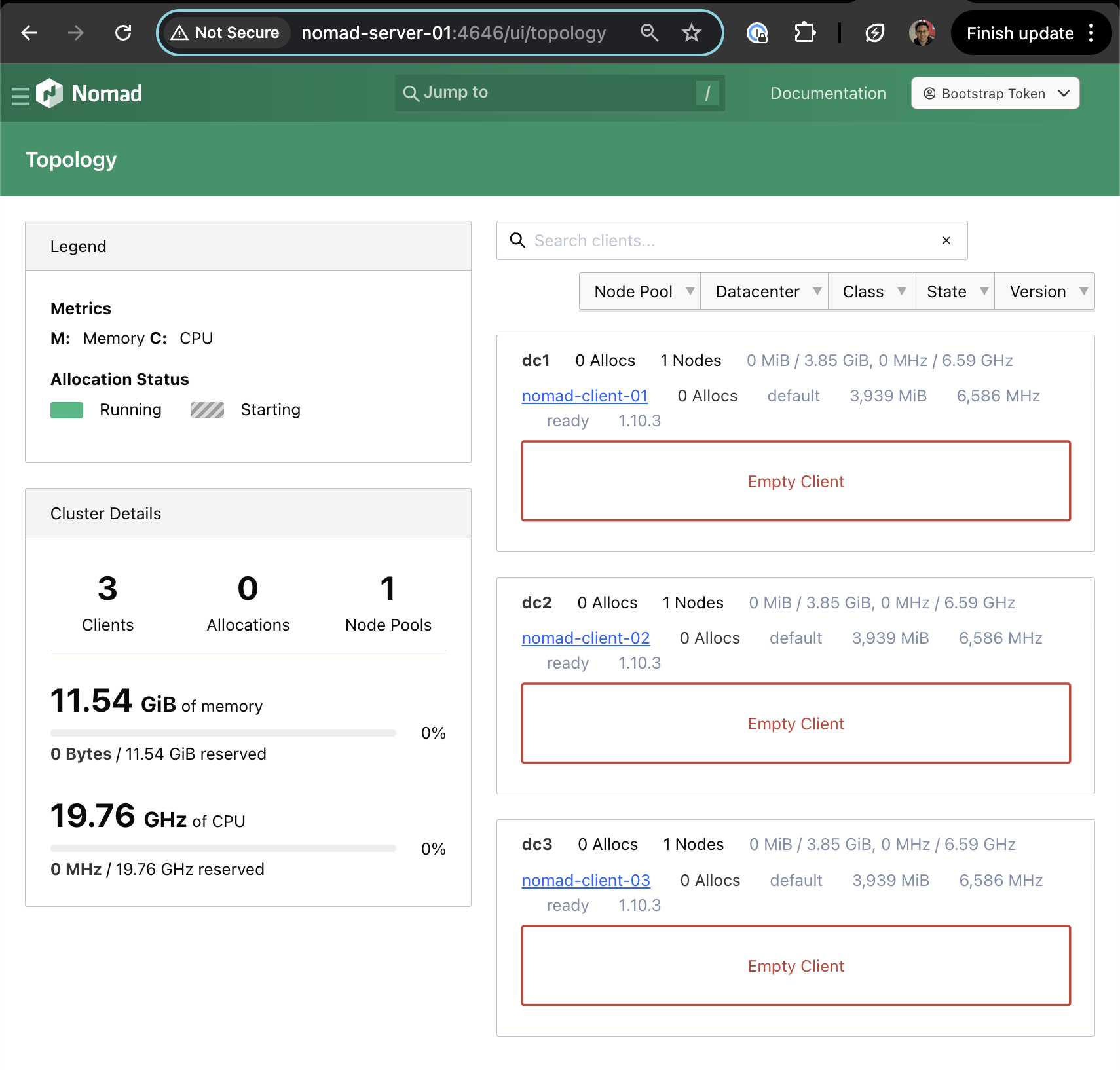 Nomad web UI topology page